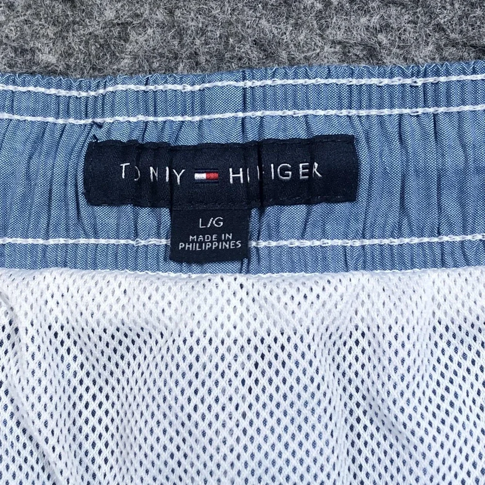 Tommy Hilfiger Swim Shorts Mens Large Blue Striped Drawstring Lined Trunks